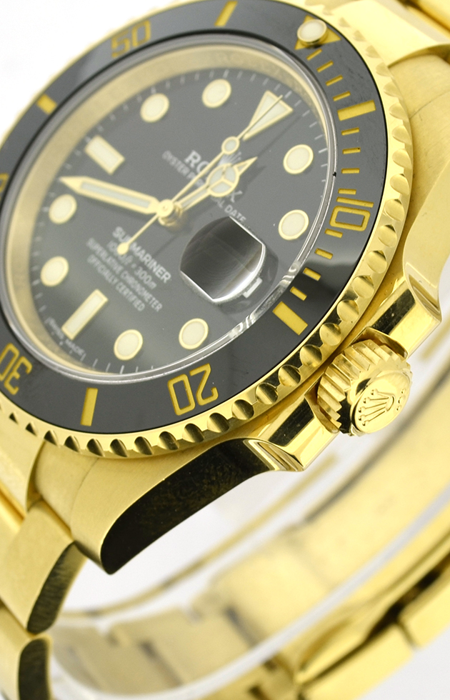 rolex submariner yellow gold green dial