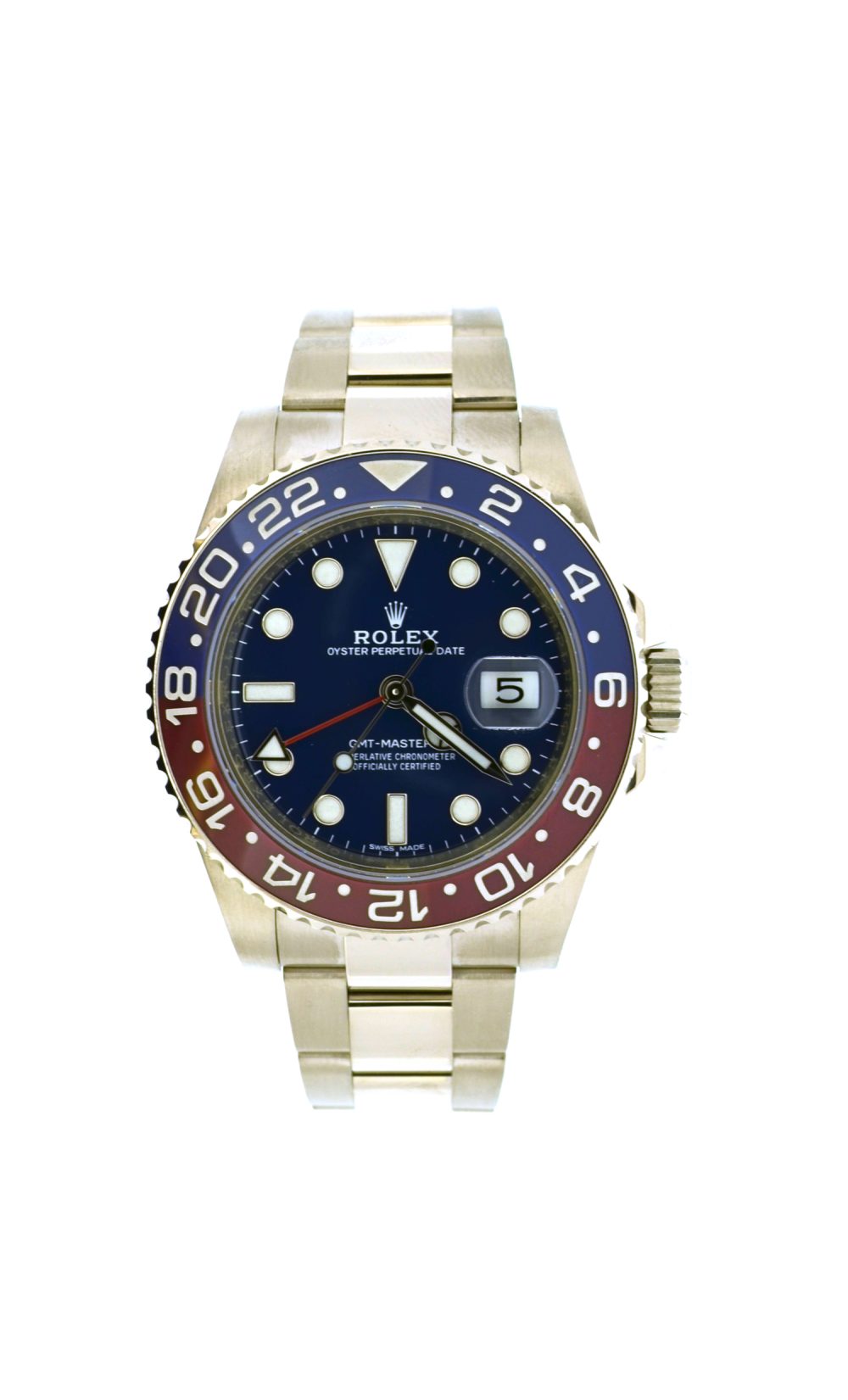 Rolex GMT Master II Pepsi Oyster white gold 116719BLRO